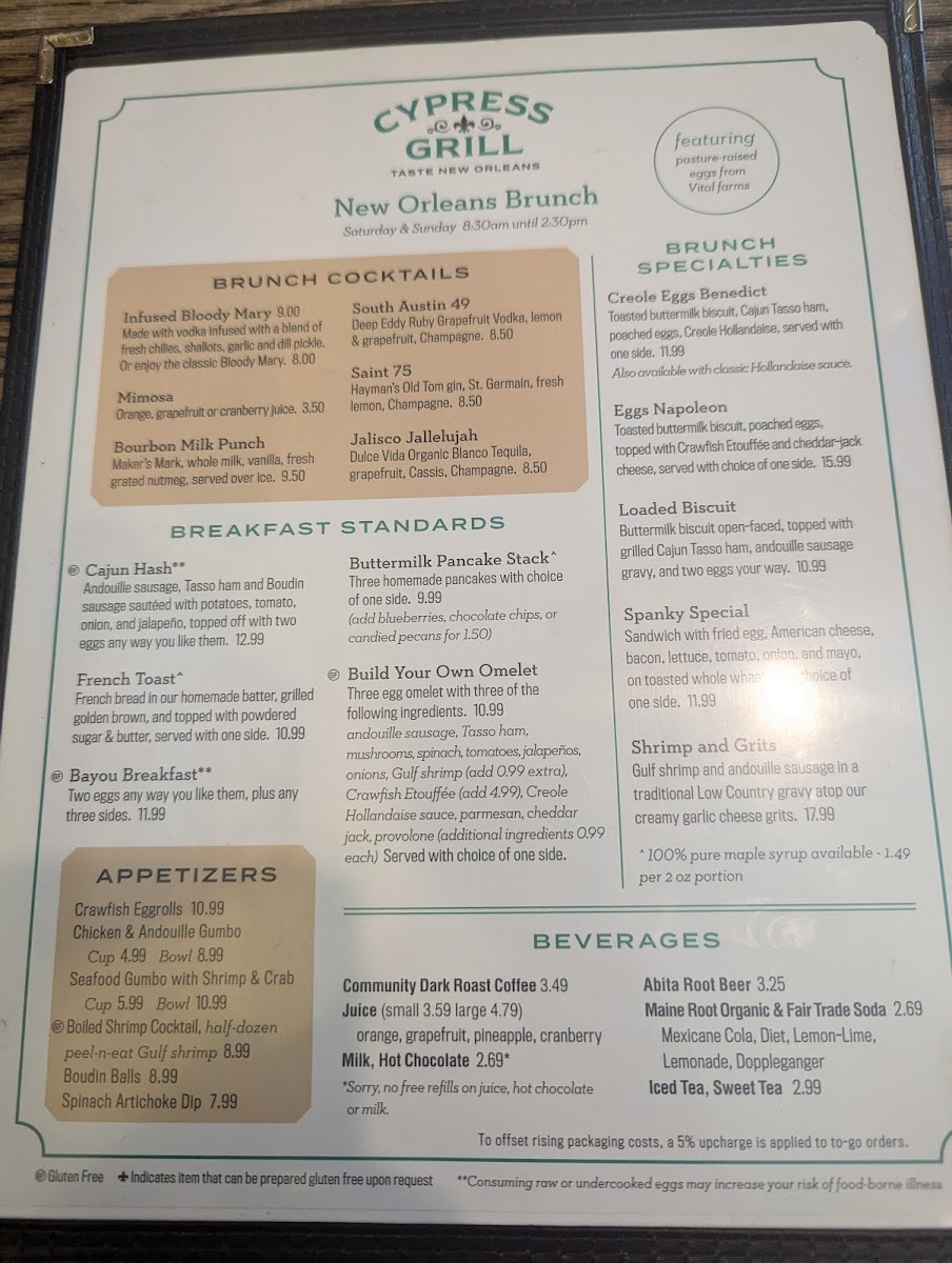 Menu - Cypress Grill photo 2