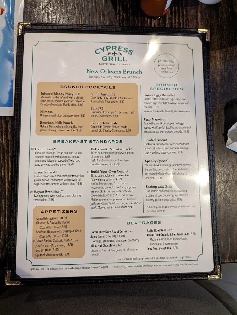 Menu - Cypress Grill photo 9